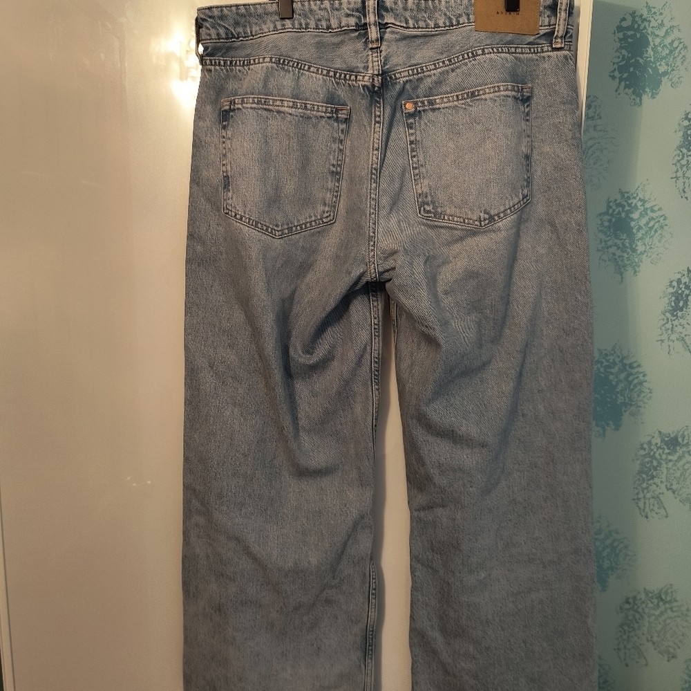 H&M Baggy Whide Liose Fit Blue Jeans Pre-owned Sz 10 - Picture 6 of 7